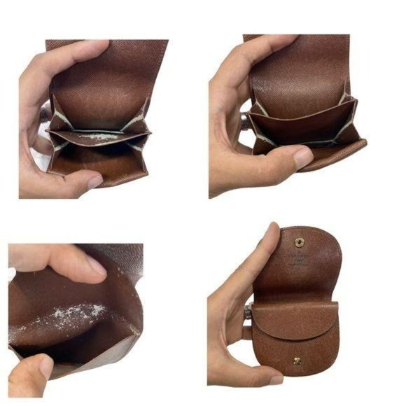 Authentic  Louis Vuitton Wallet Porte Monnaie Gousset Brown LV Vintage - Picture 4 of 11